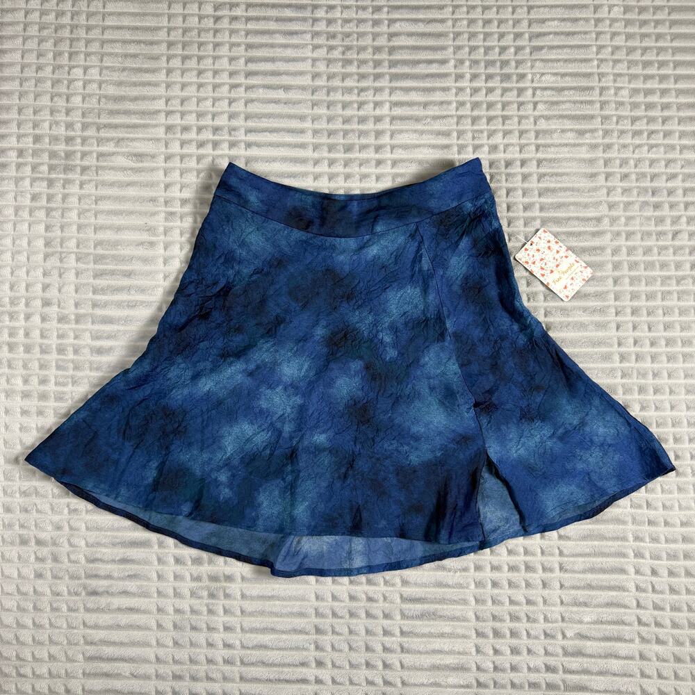 NWT Free People Martine Flirt Mini Skirt Blue Tie Dye Flirty Boho Y2K Women's